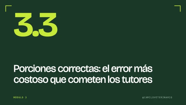 Clase 3.3: Porciones correctas: el error más costoso que cometen los tutores