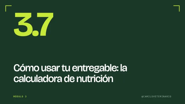 Clase 3.7: Cómo usar tu entregable: la calculadora de nutrición