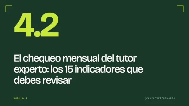 Clase 4.2: El chequeo mensual del tutor experto: los 15 indicadores que debes revisar